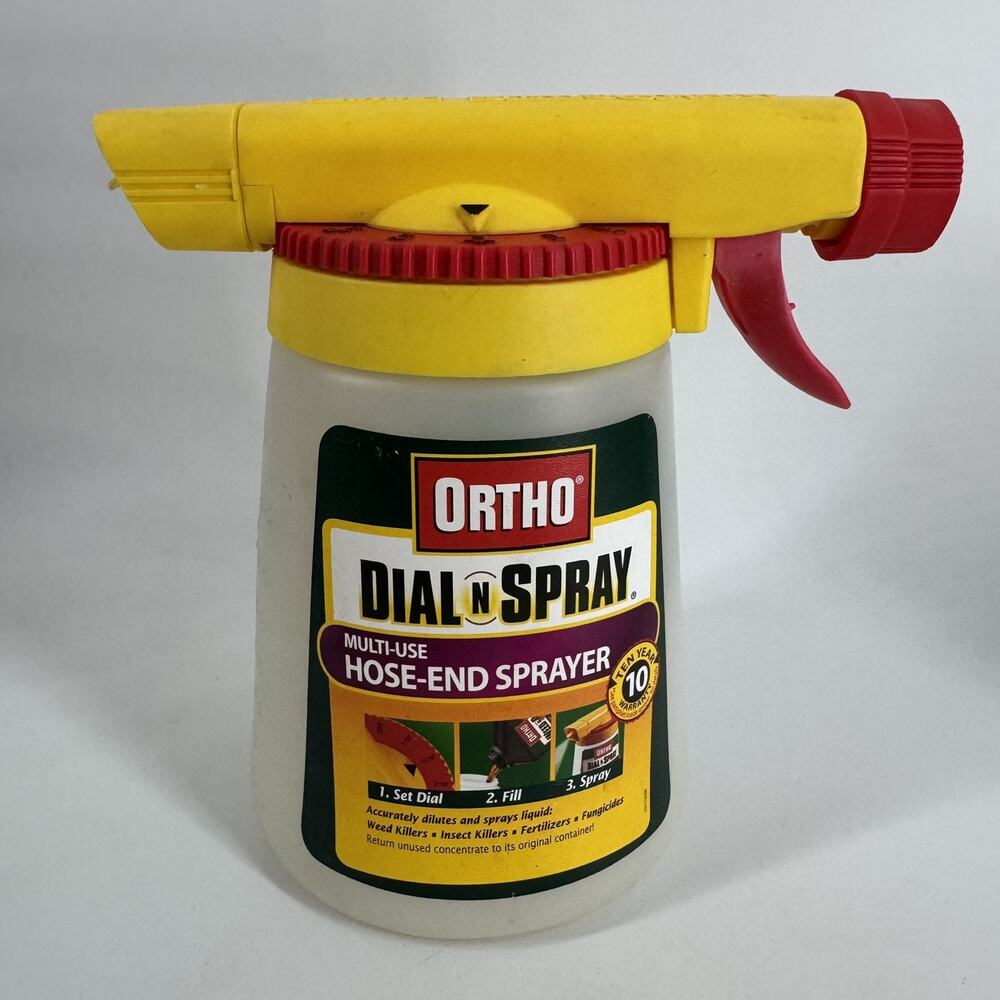 Vtg Ortho Dial N Spray Multi-Use Hose-End Garden & Lawn Sprayer Plastic 2001